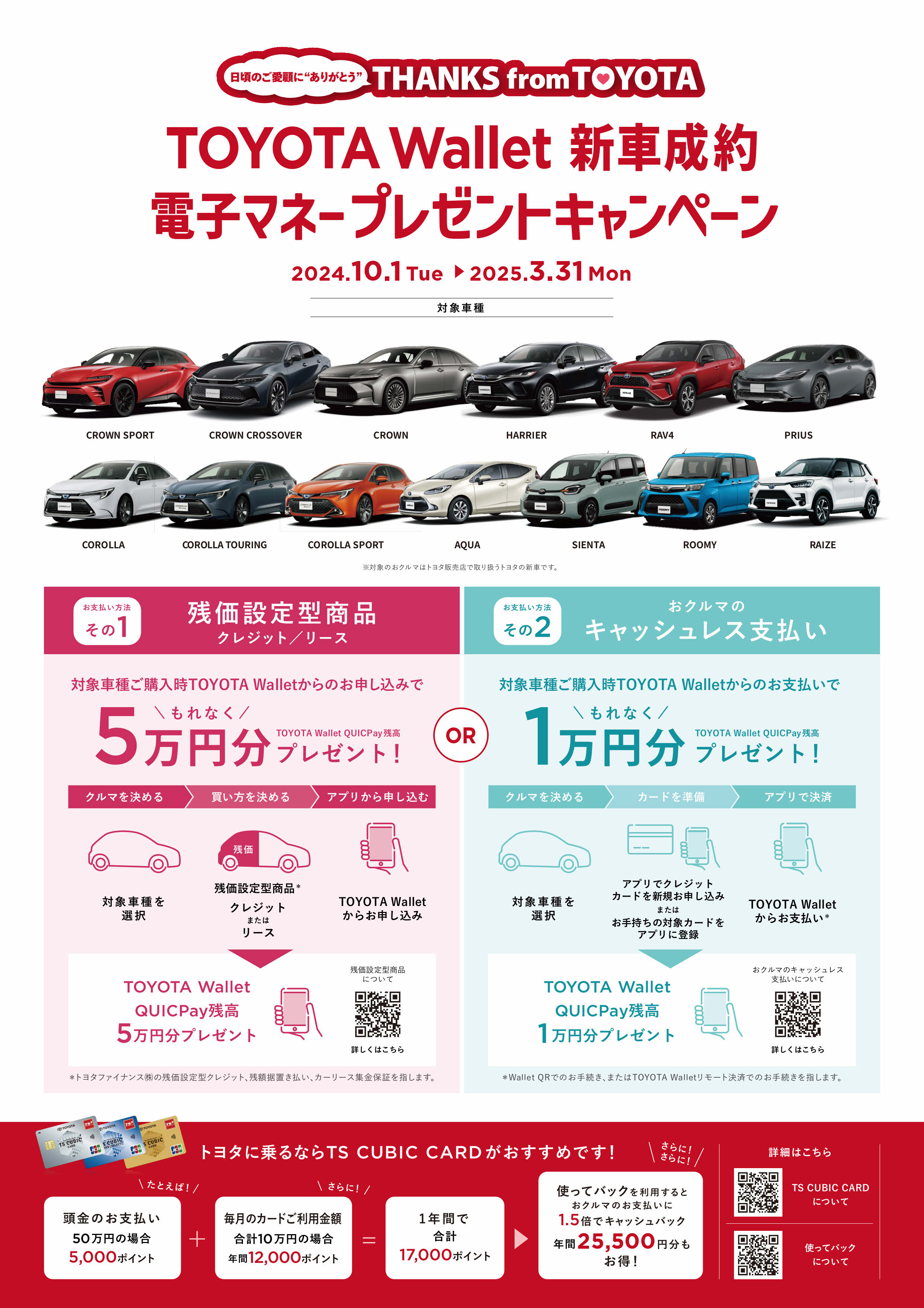 ザホンダ、ニッサン、トヨタ、3セットまとめ売り、値下げしました‼️ TOYOTA Wallet 新車ご成約電子マネープレゼントキャンペーン | トヨタ